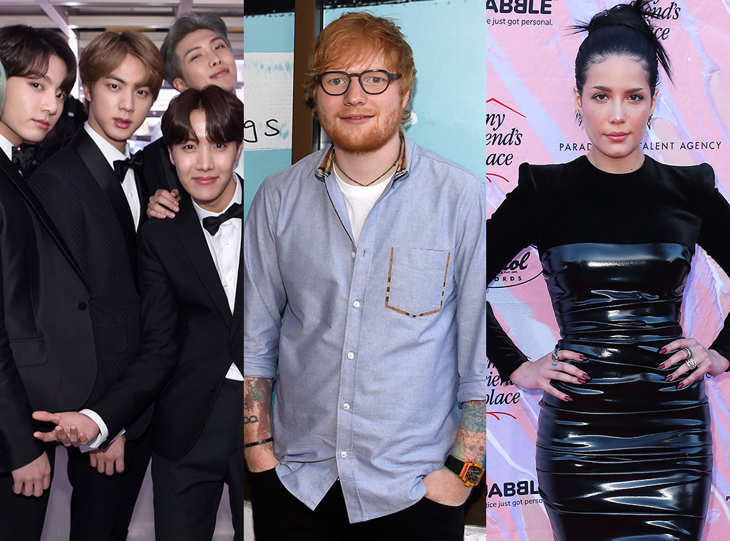 BTS, Ed Sheeran, Halsey BTS, Ed Sheeran, Halsey